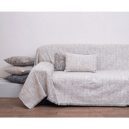 Four Seater Sofa Throw 180x320cm Jacquard Chenille Anna Riska 1445 - Ivory