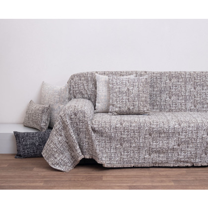 Four Seater Sofa Throw 180x320cm Jacquard Chenille Anna Riska 1445 - Linen