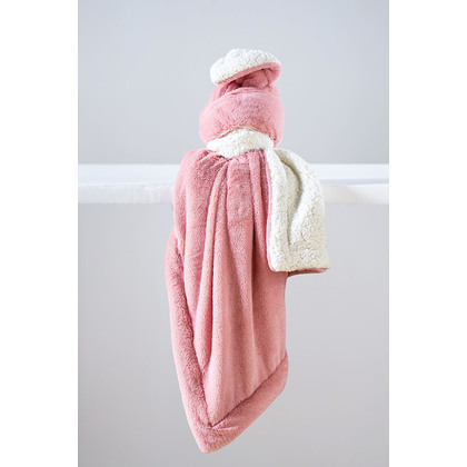 Βρεφική Κουβέρτα Κούνιας Διπλής Όψεως 110x140cm Soft Plush-Sherpa Anna Riska Heaven 3 - Blush Pink
