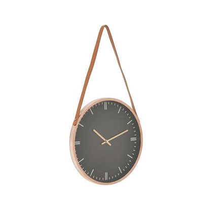 Ρολόι Τοίχου Πλαστικό  Φ.30x4cm Inart 3-20-828-0130 /Ροζ Χρυσό - Μαύρο
