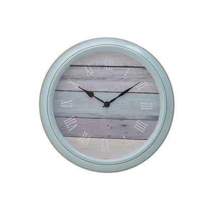 Ρολόι Τοίχου Πλαστικό Φ40x5cm Inart 3-20-284-0168 /Τιρκουάζ - Γκρι
