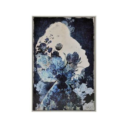Πίνακας Καμβάς Γυναικεία Φιγούρα/ Λουλούδια 60x90cm Inart 3-90-704-0058