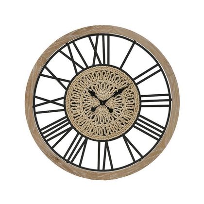 Ρολόι Τοίχου Μεταλλικό Φ80x5cm Inart 3-20-333-0002/ Φυσικό - Μαύρο