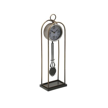 Επιτραπέζιο Ρολόι Μεταλλικό Αντικέ 17x12x56cm Inart 3-20-098-0289 /Χρυσό - Μαύρο