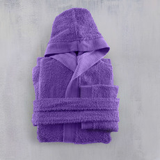 Product partial twist bathrobe purple web