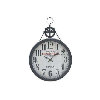Ρολόι Τοίχου Μεταλλικό 40x7Χx2cm Inart 3-20-773-0360 /Μαύρο - Λευκό