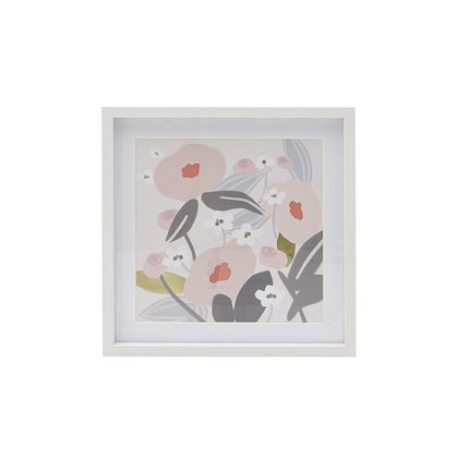 Printed Wall Art with Frame Flowers 34x34cm Inart 3-90-524-0011