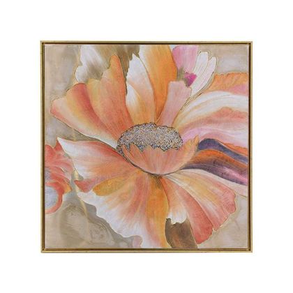 Πίνακας Καμβάς με Πλαίσιο Λουλούδι 80x80cm Inart 3-90-859-0127
