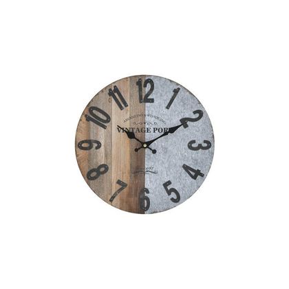 Metal /Wood Wall Clock D34x3cm Inart 3-20-773-0354