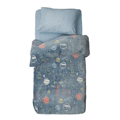 Kid's Semi-Double Luminous Fleece Blanket 160x220 Palamaiki Nebula Luminous Collection Luminated Flannel/Sherpa
