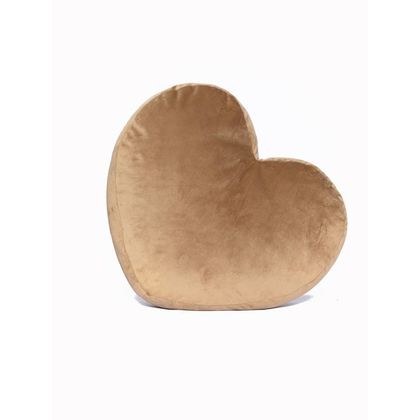 Decorative Heart-Shaped Velour Pillow 45x38 Palamaiki Velvet Feel Collection VF806 Beige 100% Polyester