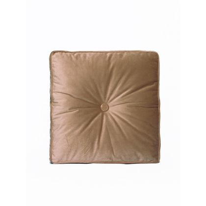 Decorative Square Velour Pillow 45x45 Palamaiki Velvet Feel Collection VF807 Beige 100% Polyester