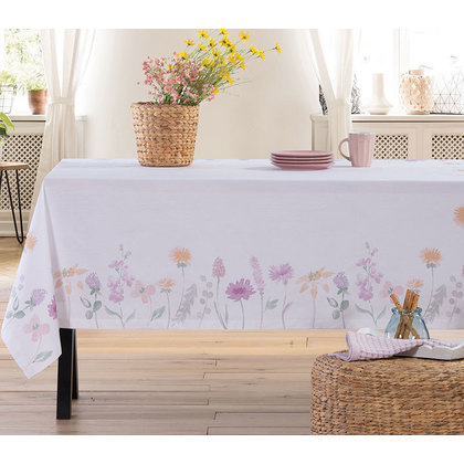 Tablecloth 140x140 NEF-NEF Merida White 100% Cotton