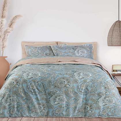 Queen Size Bed Spread 220x240cm Cotton Satin Das Home Prestige Collection 1669