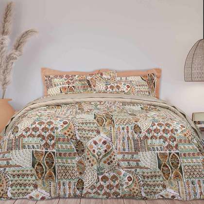 Queen Size Bed Sheets 4pcs. Set 235x260cm Cotton Satin Das Home Prestige Collection 1672