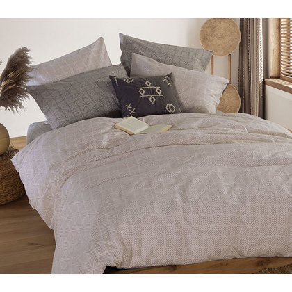 Single Fitted Bed Sheets Set 3pcs 100x200+35 NEF-NEF Smart Line Colton Beige 100% Cotton 144TC