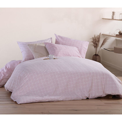 King Size Fitted Bed Sheets Set 4pcs 180x200+35 NEF-NEF Smart Line Colton Rose 100% Cotton 144TC
