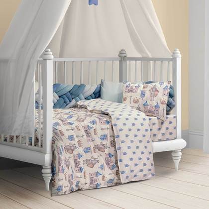 Baby's Bed Sheets 3pcs. Set 130x170cm 8827 Greenwich Polo Club Essential Baby Collection 100% Βαμβάκι 160T.C 