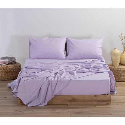 Double Fitted Bedsheet 140x200+30 NEF-NEF Basic 1159-Lavender 100% Cotton Pennie 144TC