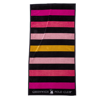 Πετσέτα Θαλάσσης  90x180cm 3768 Greenwich Polo Club Essential Beach Collection  100% Βαμβάκι / Φούξια - Κίτρινο - Ροζ