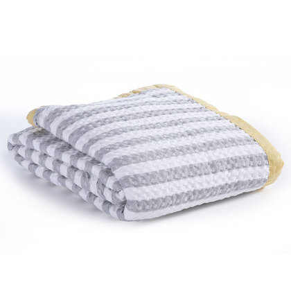 Kid's Single Piquet Blanket 160x240 NEF-NEF Happy Stripe Grey 100% Cotton