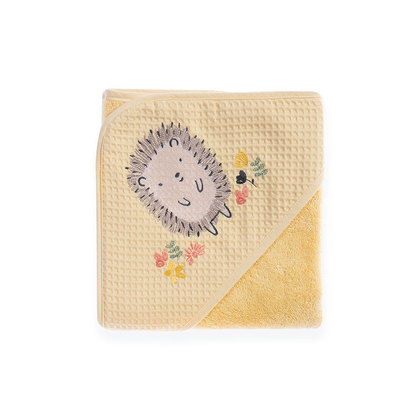 Baby's Cape 75x75 NEF-NEF Cute Hedgehog Yellow 100% Cotton