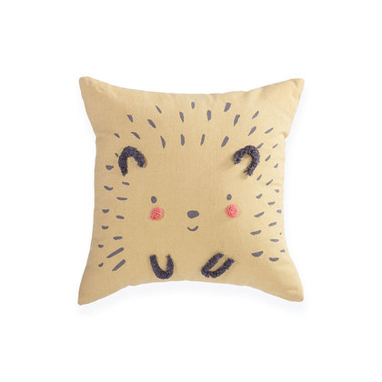 Decorative Pillow 35x35 NEF-NEF Cute Hedgehog Yellow 100% Cotton