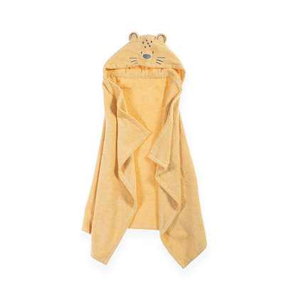 Baby's Towel-Cape 70x120 NEF-NEF Animal Way Yellow 100% Cotton