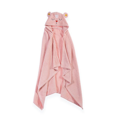Baby's Towel-Cape 70x120 NEF-NEF Exploring Together Pink 100% Cotton