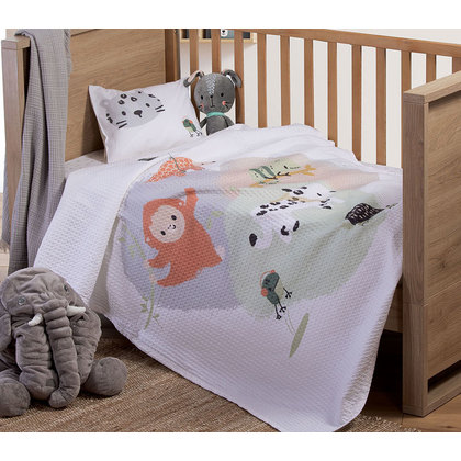 Babys' Crib Piquet Blanket 110x150 NEF-NEF Survivors White 100% Cotton