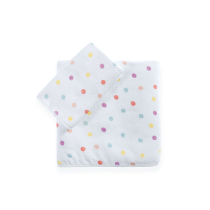 Baby's Bath Towels Set 2pcs 30x50/70x140 NEF-NEF Baby Bugs White 100% Cotton