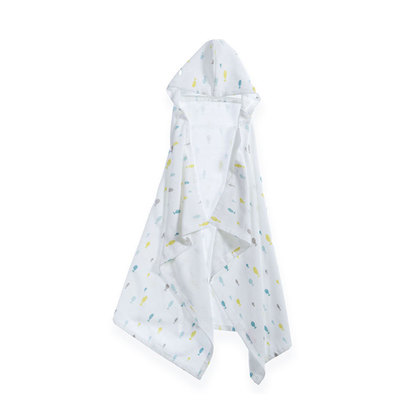 Baby's Towel-Cape 70x120 NEF-NEF Ocean Friends White 100% Cotton