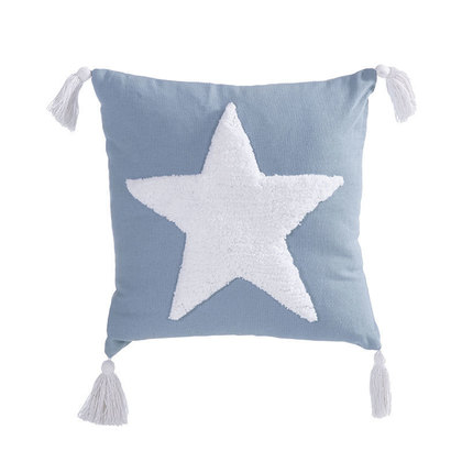 Decorative Pillow 35x35 NEF-NEF Hugging Star Blue 100% Cotton