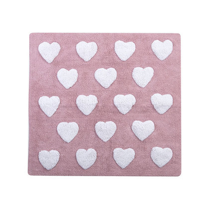 Carpet 100x100 NEF-NEF Hugging Heart Pink 100% Cotton