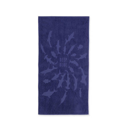 Πετσέτα Θαλάσσης 80x160 NEF-NEF Shark Style Blue 100% Βαμβάκι