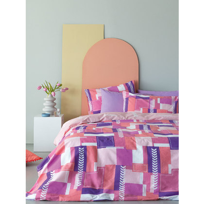 Single Bed Sheets Set 3pcs 170x260 Palamaiki Fashion Life FL6189 100% Cotton 144TC