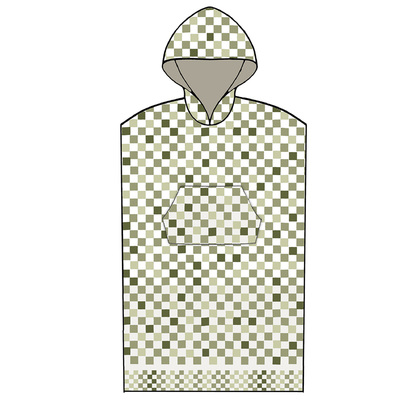 Hooded Poncho L/XL Palamaiki Beach Towels Collection Checks 100% Cotton