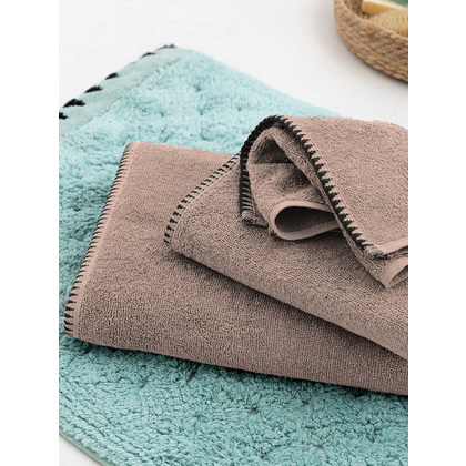 Face Towel 50x90 Palamaiki Towels Collection Brooklyn Taupe 100% Cotton