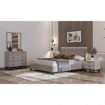 Κρεβάτι Υπέρδιπλο Ντυμένο Ν84 Για Στρώμα 150x200cm Με Επιλογή Υφάσματος