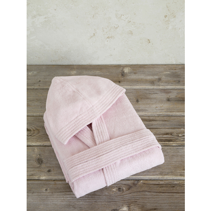 Hooded Bathrobe Large (L) Cotton Nima Home Zen - Summer Pink 31634