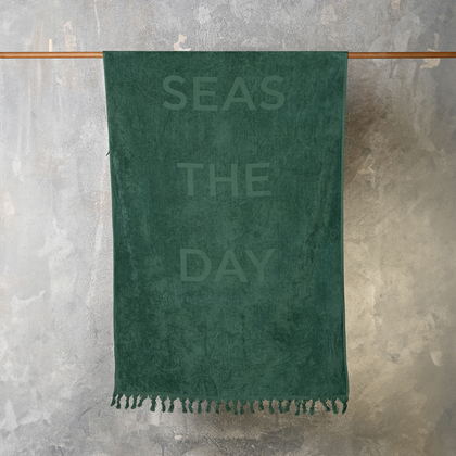 Beach Towel 86x160 Melinen Home Seas The Day Green 100% Cotton