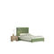 Εφηβικό Κρεβάτι Ημίδιπλο Ν64 Για Στρώμα 110x200cm Ντυμένο με Πράσινο Ύφασμα