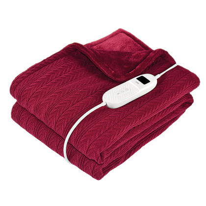 Πλεκτή Θερμαινόμενη Ηλεκτρική Κουβέρτα, 160 x 120cm, Σε Κόκκινο Χρώμα, 160W. LIFE VILLA RUBY DOUBLE 221-0370