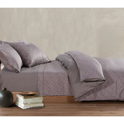 Double Bed Sheets Set 4pcs 240x270 NEF-NEF Elements Victory Grey 100% Sateen Cotton 300TC