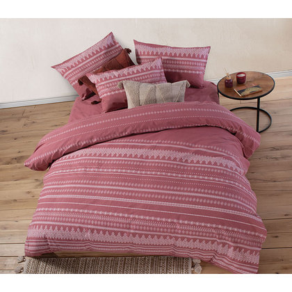 Double Bed Sheets Set 4pcs 240x270 NEF-NEF Smart Line Cleran Paprica 100% Cotton 144TC