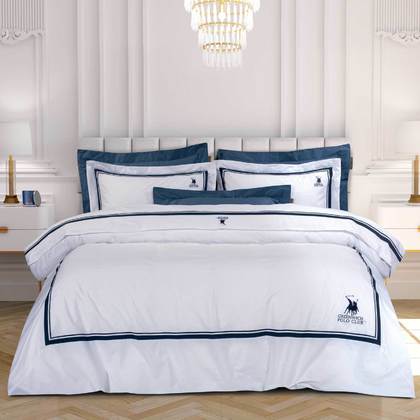 Queen Size Bedsheets 4pcs. Set 240x270cm Cotton Greenwich Polo Club Classic Collection 2174