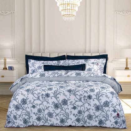 Queen Size Bedsheets 4pcs. Set 235x260cm Cotton Satin Greenwich Polo Club Premium Collection 2176