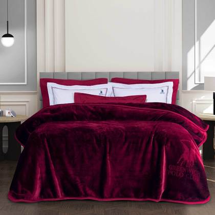 Queen Size Veroul Supersoft Blanket 220x240cm Acrylic Greenwich Polo Club 3438