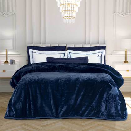 Queen Size Veroul Supersoft Blanket 220x240cm Acrylic Greenwich Polo Club 3439