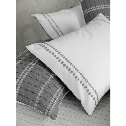 Pair of Pillowcases 52x72cm Satin Cotton Nima Home Bold - Gray 32722